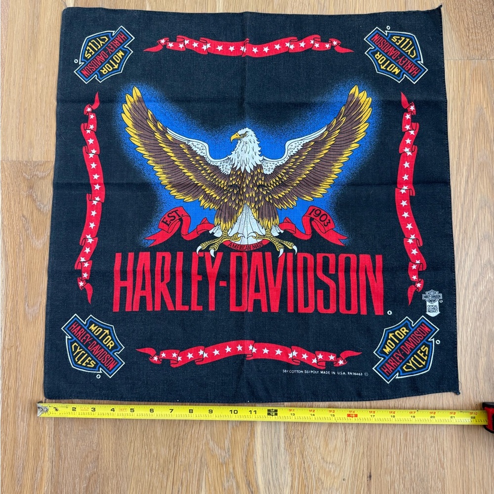 Vintage Harley Davidson Bandana 21” x 21”